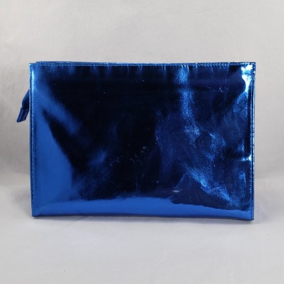 Bath & Body Works Women Metallic Blue Perfed Emoji Cosmetic Bag - Picture 3 of 8